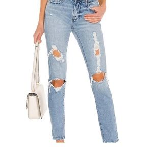 Frame Denim Le Garcon Beldon Rips Straight Leg Jeans Size 28